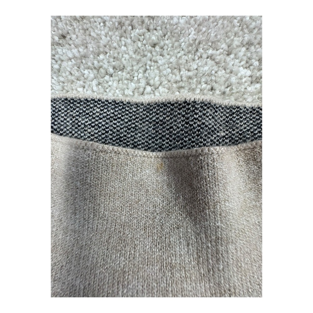 Tahari Mock Neck Checkered Sweater Beige Gray Red Women's‎ Medium - Picture 3 of 8